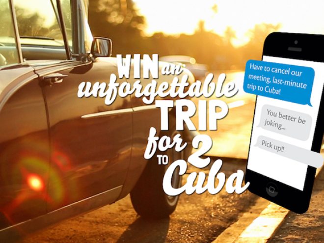 Prank to win a Euro 5,000 Euro holiday to Cuba