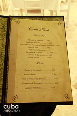 Restaurant La dolce vita © Cuba Absolutely, 2014