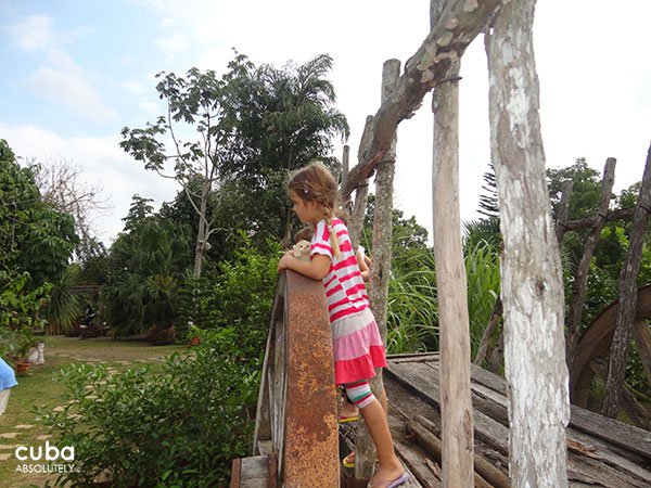 little girl looking to the garden at Divino restaurant © Cuba Absolutely, 2014