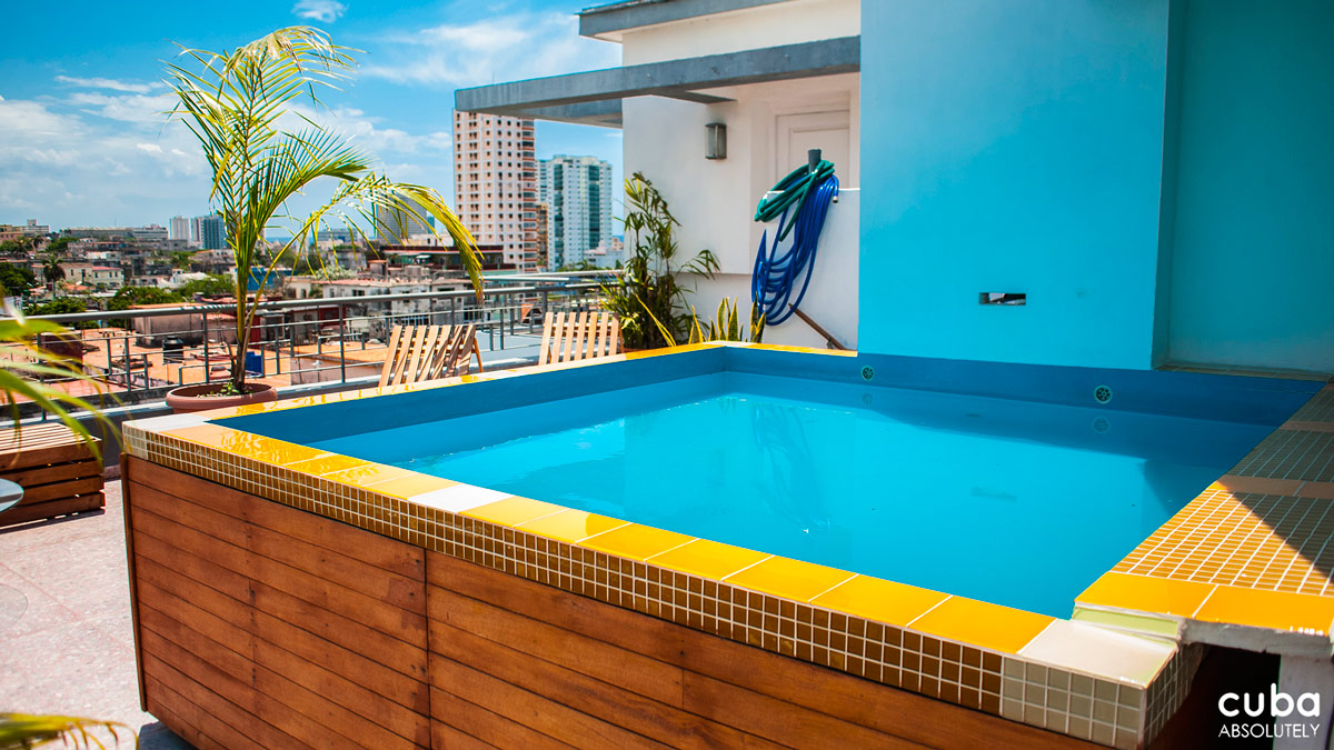 Once you rent three rooms you get the place to yourself, including a beautiful living room, outdoor terrace with tasteful glass table and chairs and even a small pool. Havana, Cuba
