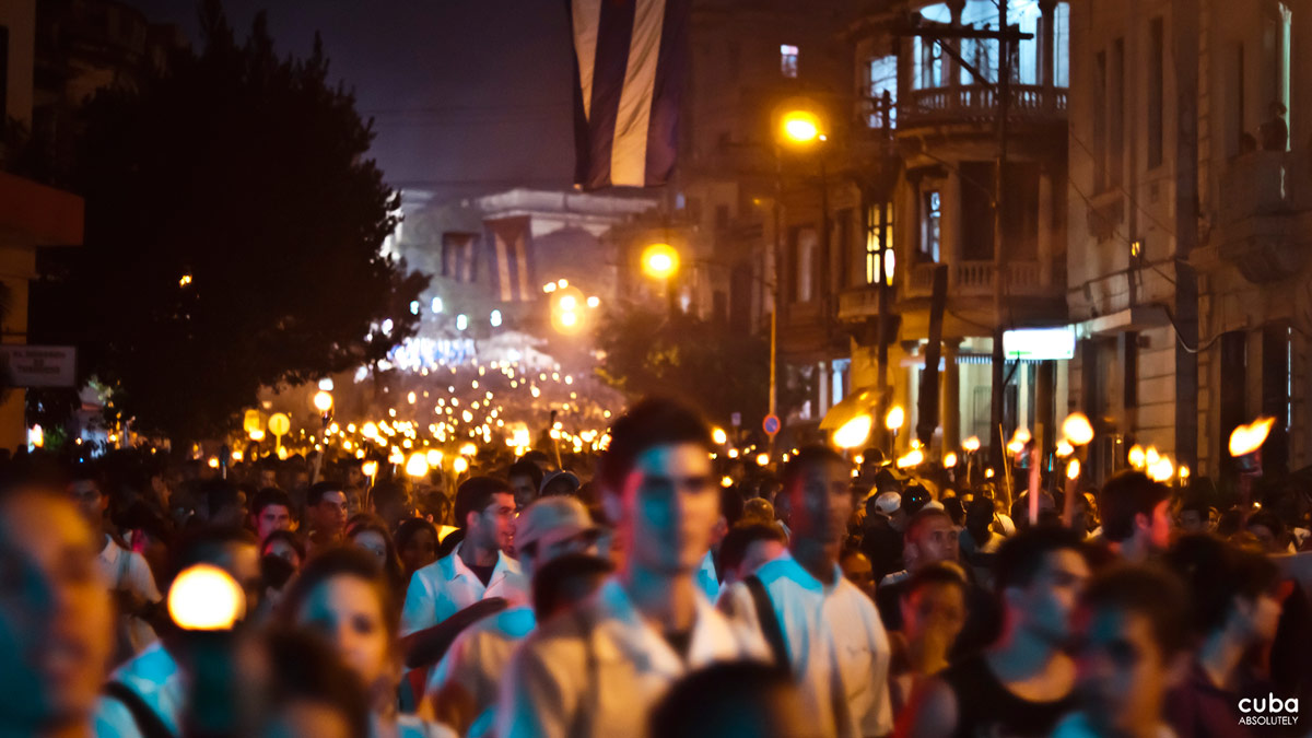 The March of the Torches had added meaning because it occurred during the dictatorship of Fulgencio Batista, who seized power through a military coup, assumed the presidency, and suspended the constitution in 1952. As such, at 11:30pm on Tuesday, January 27th, a huge mass of torch-bearing youth descended the steps of the University of Havana to march through the streets. Havana, Cuba
